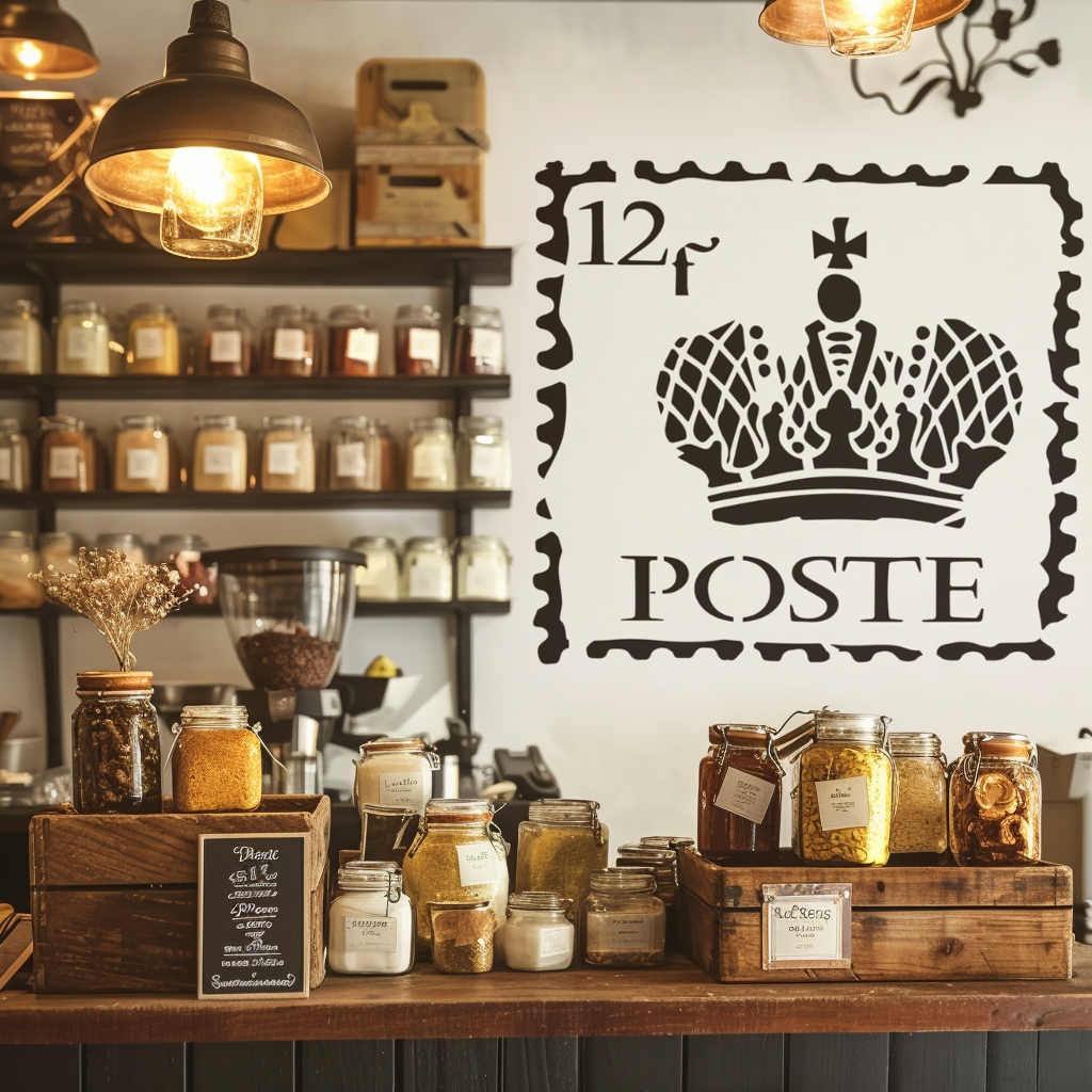 french postage stamp stencil