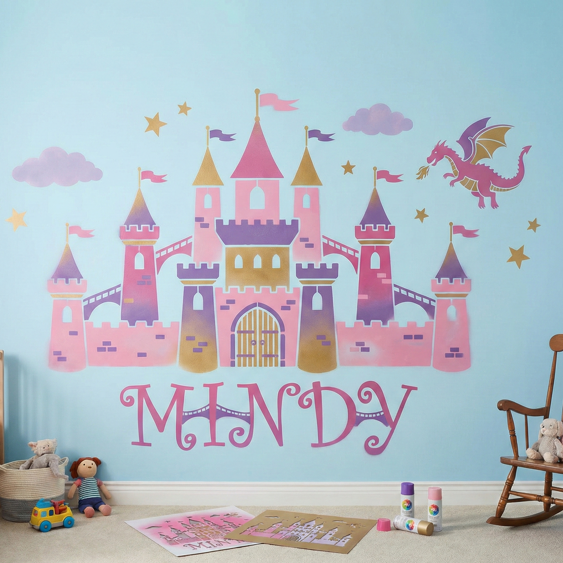 Custom Nursery Wall Stencil