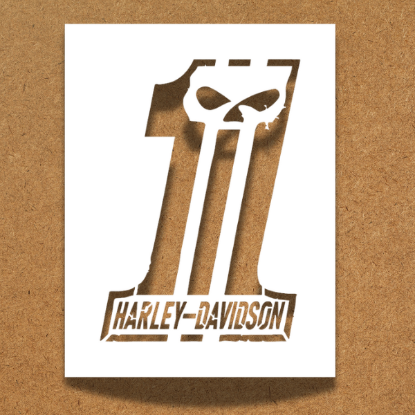 Harley Davidson® Number One Skull Stencil