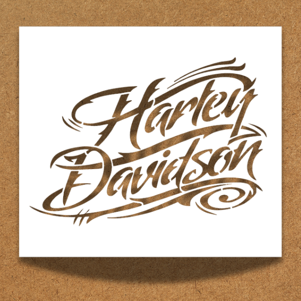 Harley Davidson® Classic Script Stencil — Stencil Me Pretty
