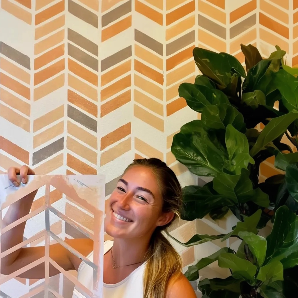 Chevron pattern stencil