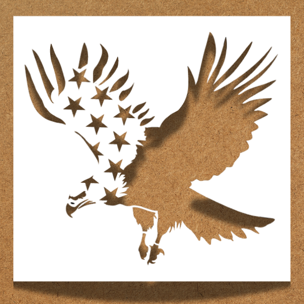 Patriotic Flying American Eagle Stencil