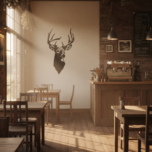 Stag head dear stencil 