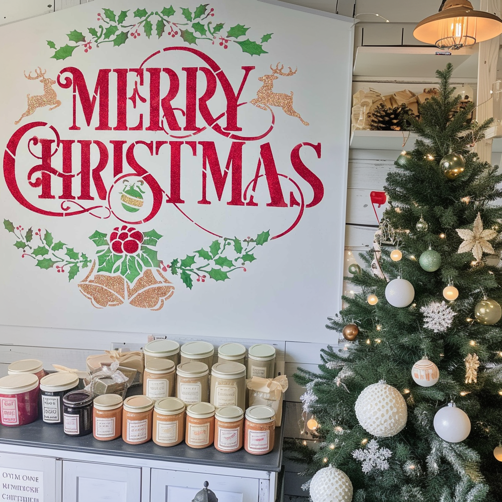 christmas wreath stencil