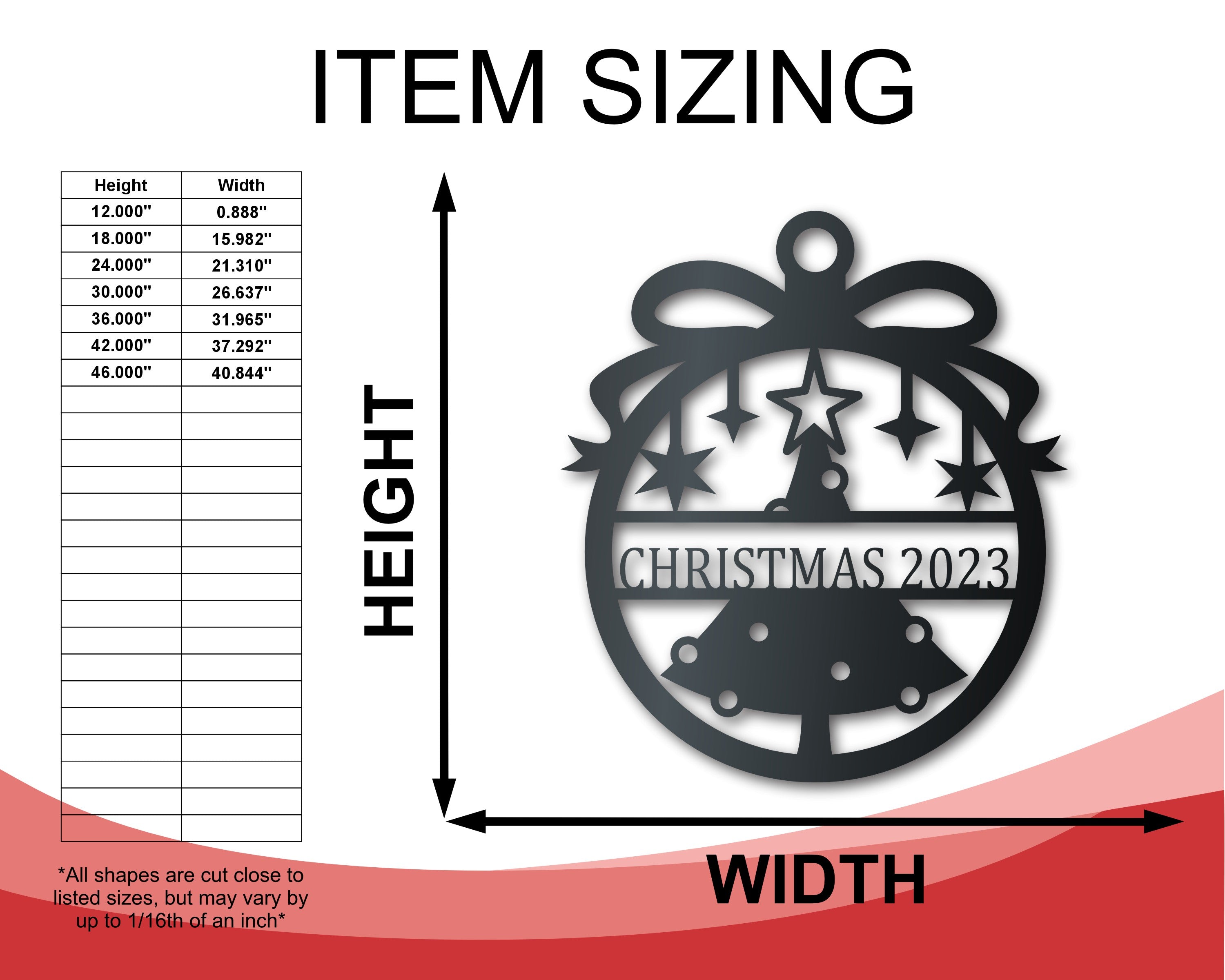 2023 LIMITED EDITION Custom Metal Christmas Tree Ornament | Indoor Outdoor | Up to 36