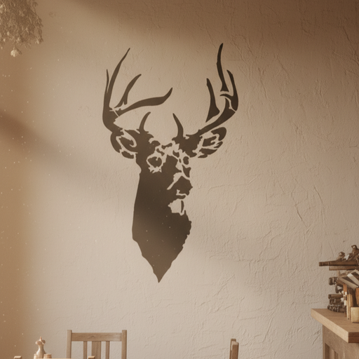 stag head stencil for painting on wood