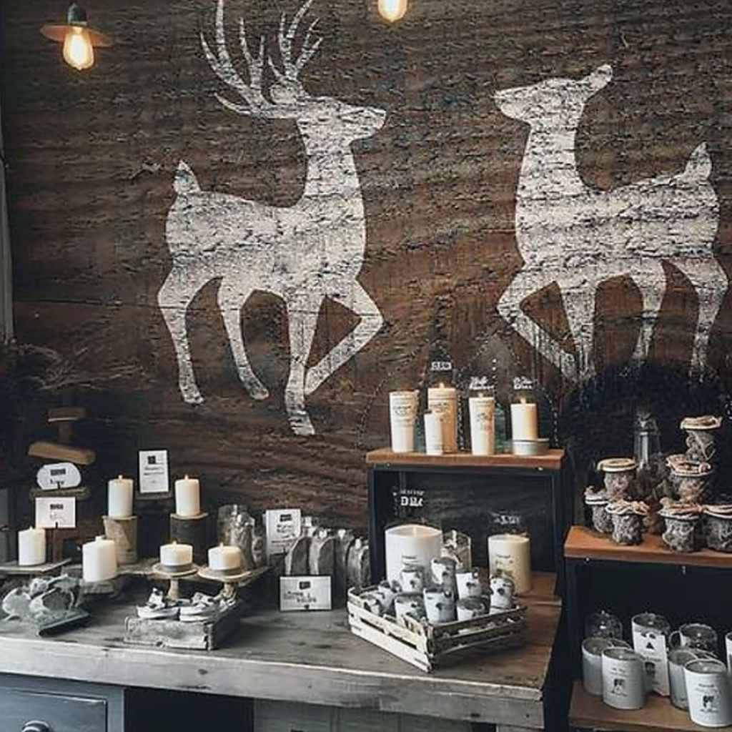 Galloping Deer Family stencil