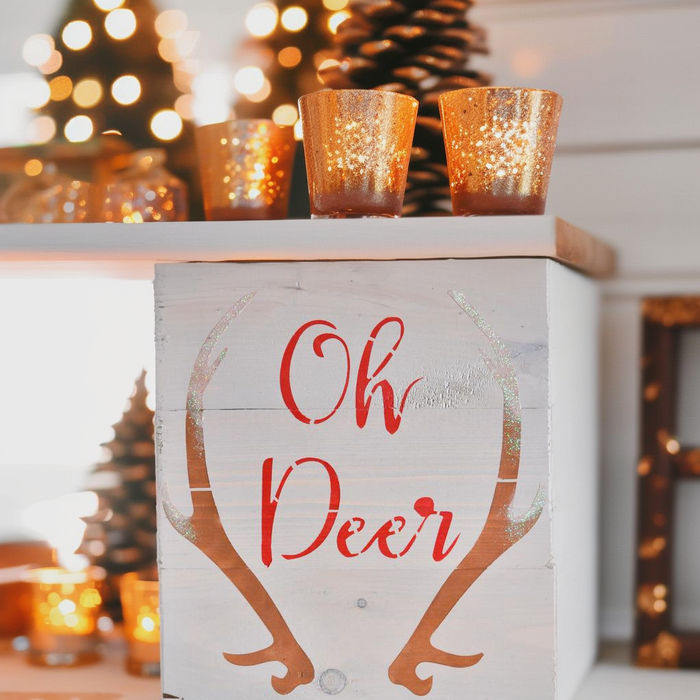 Oh Deer Antlers Country Decor Vintage Christmas Furniture