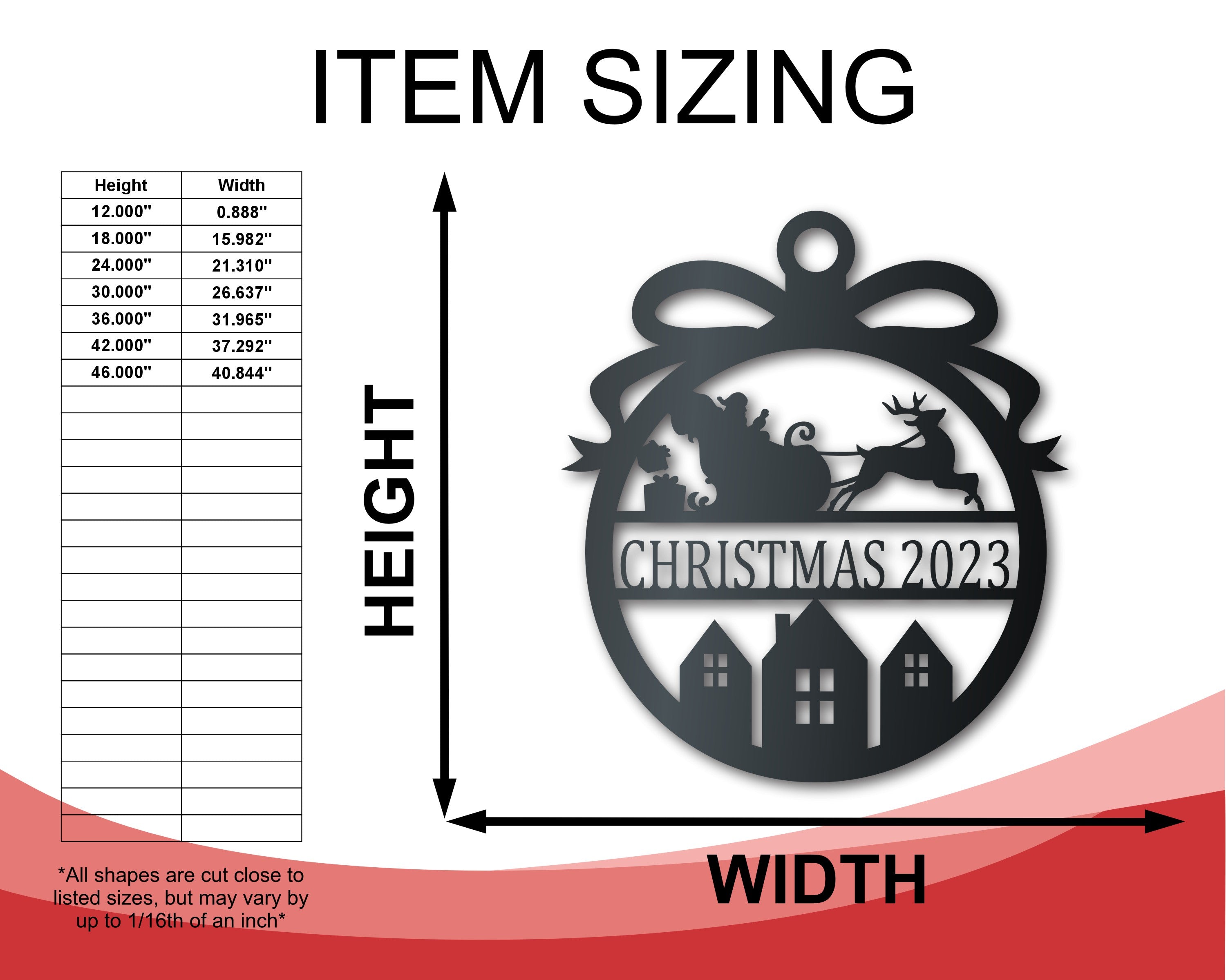 2023 LIMITED EDITION Custom Metal Santa's Sleigh Christmas Ornament | Indoor Outdoor | Up to 36