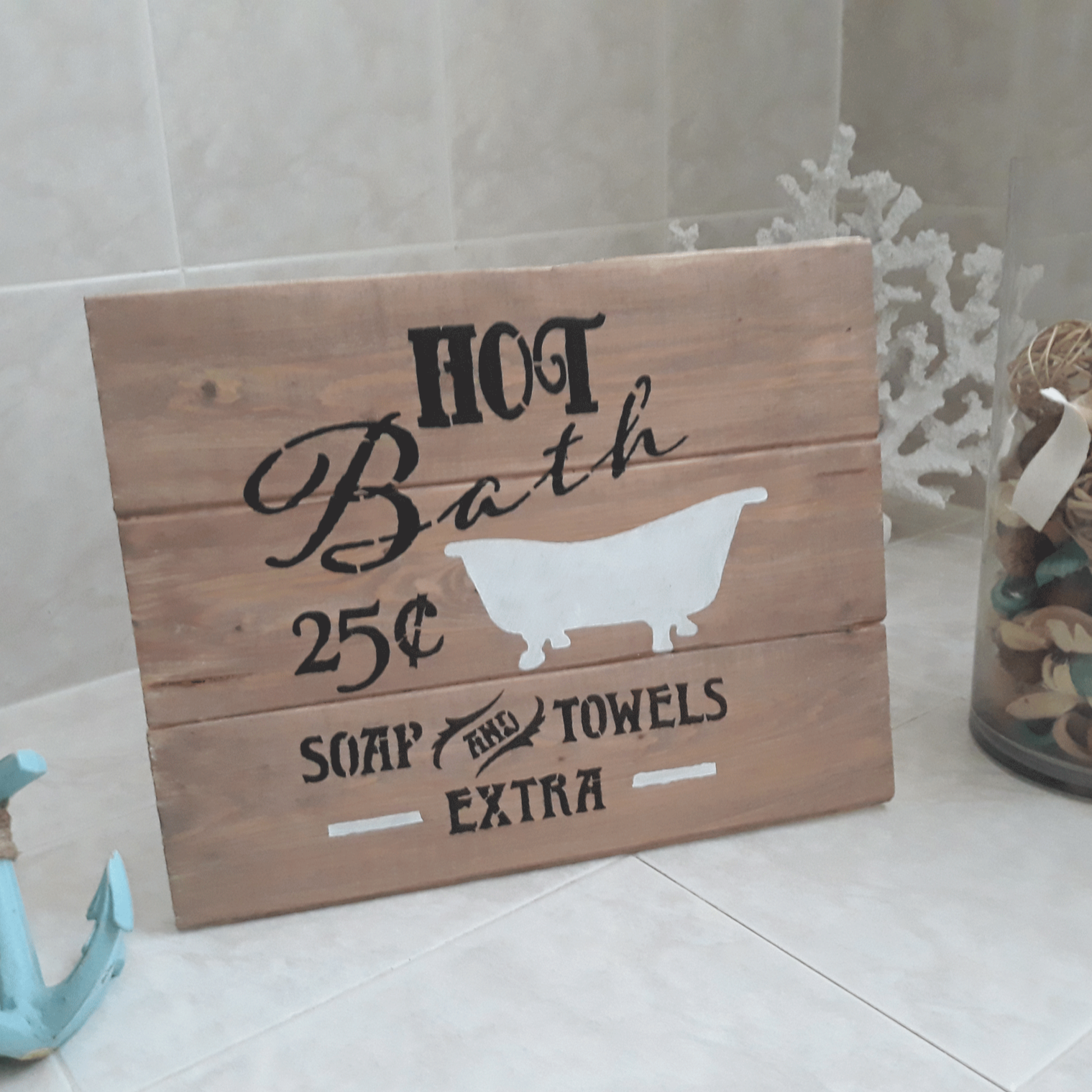 bathroom decor stencil