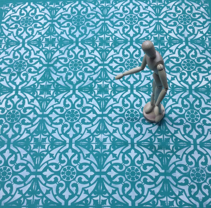 elegant floor stencil