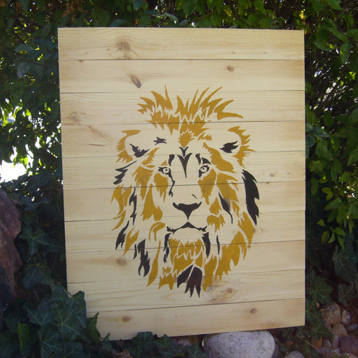 african lion face stencil