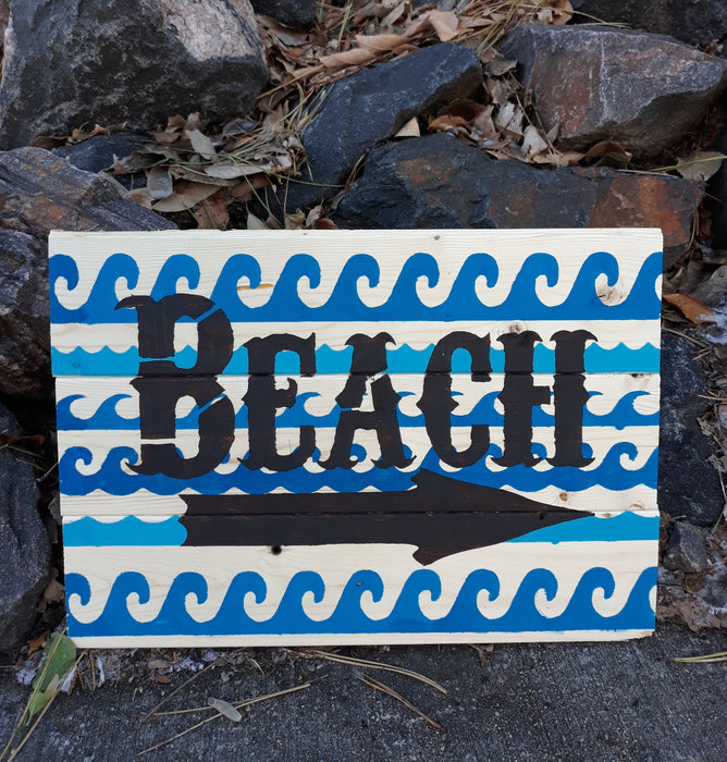 beach waves stencil