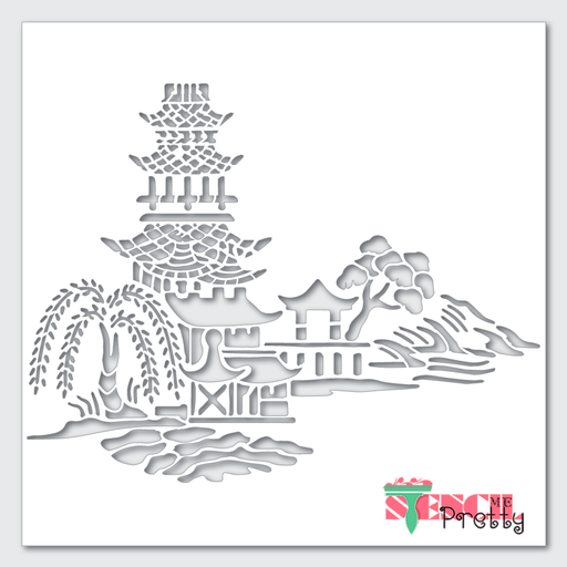 japanese temple stencil