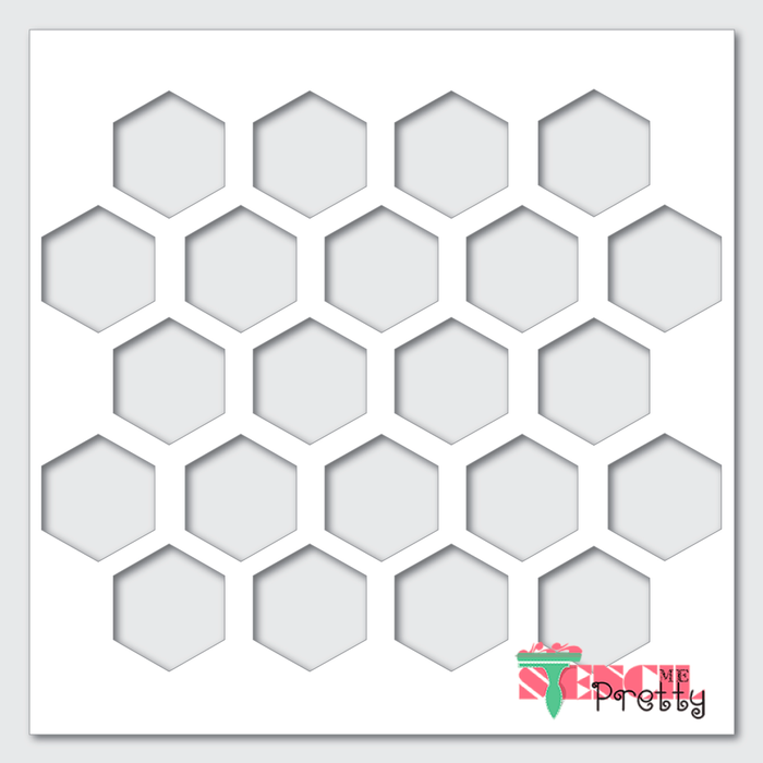 Honeycomb Stencil Geometric Hexagon Pattern Continuous Template — Stencil  Me Pretty