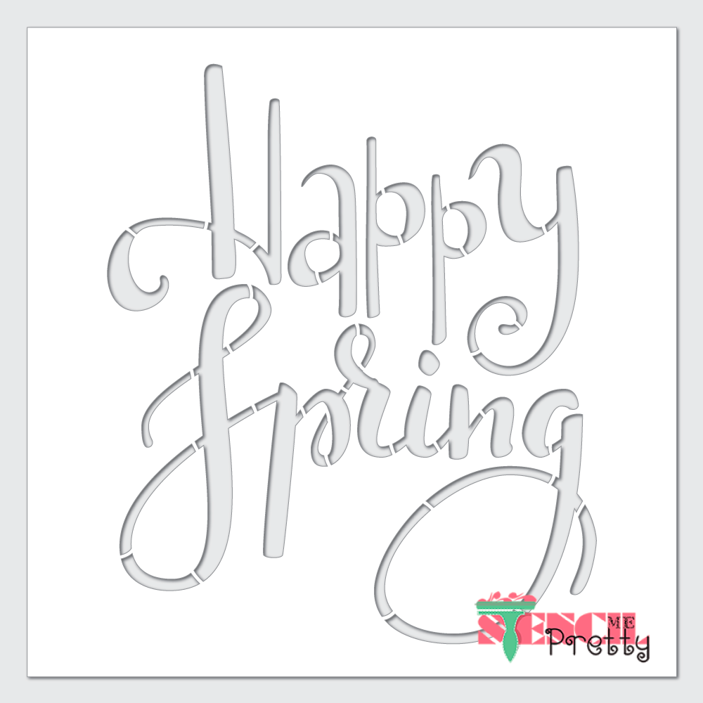 happy spring stencil
