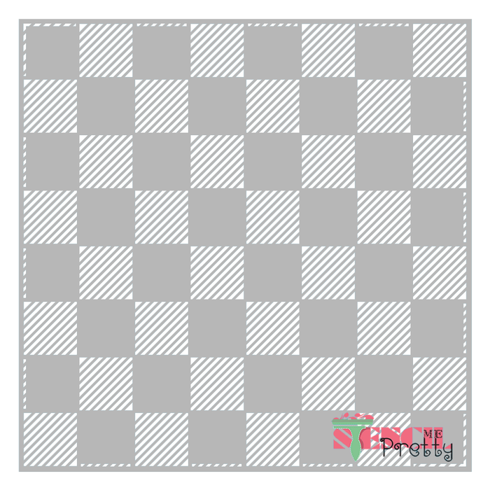 Modern checkerboard template - painting Chess & Checkers Lined Gameboard
