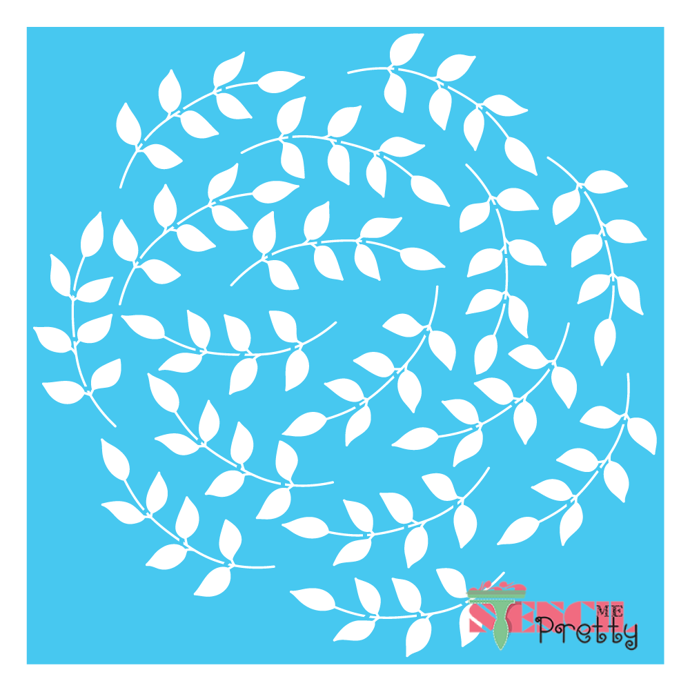 leafy wreath stencil