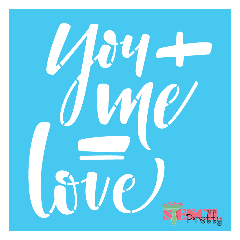 you plus me equals love stencil