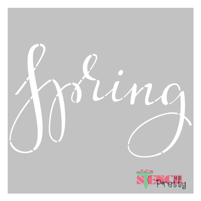 Spring Calligraphy Stencil Seasonal Decor Template — Stencil Me Pretty