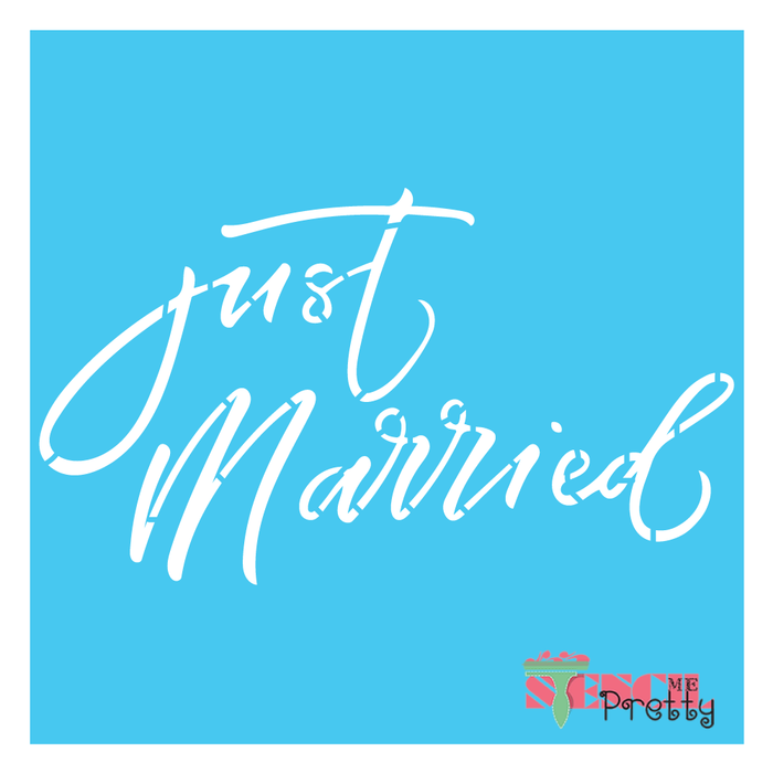just married stencil