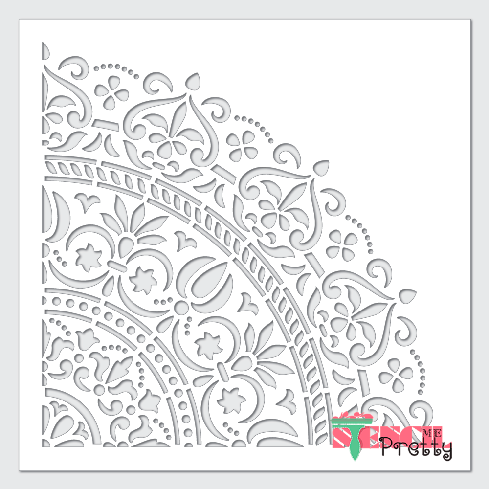mandala corner stencil