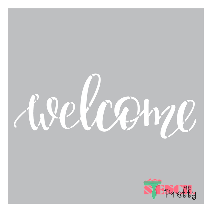 welcome calligraphy stencil