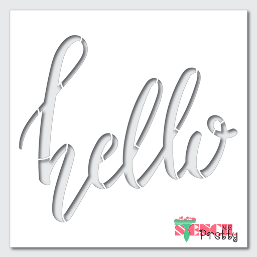 hello calligraphy stencil