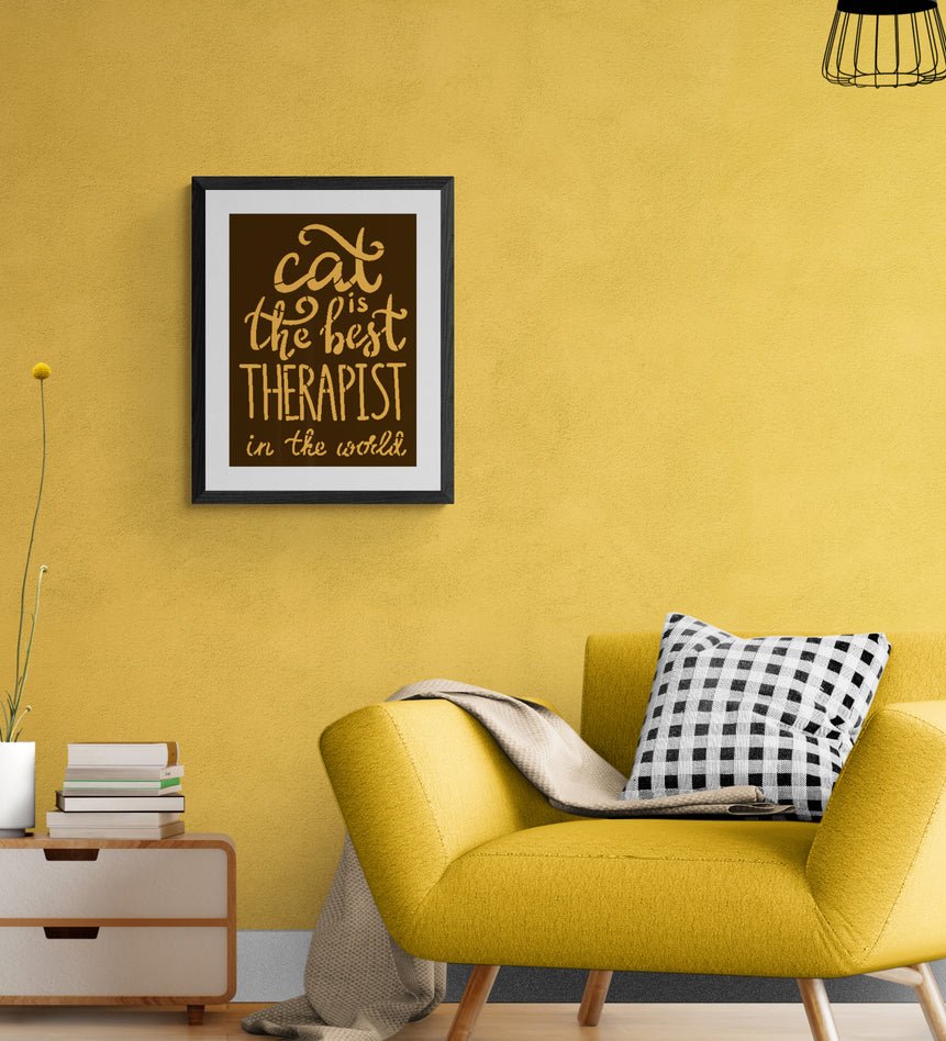 cat is the best therapist stencil
