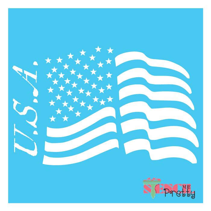 USA flag stencil