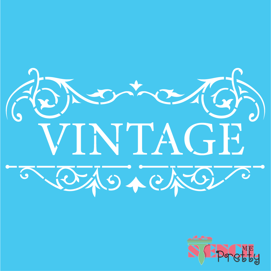 vintage word art stencil