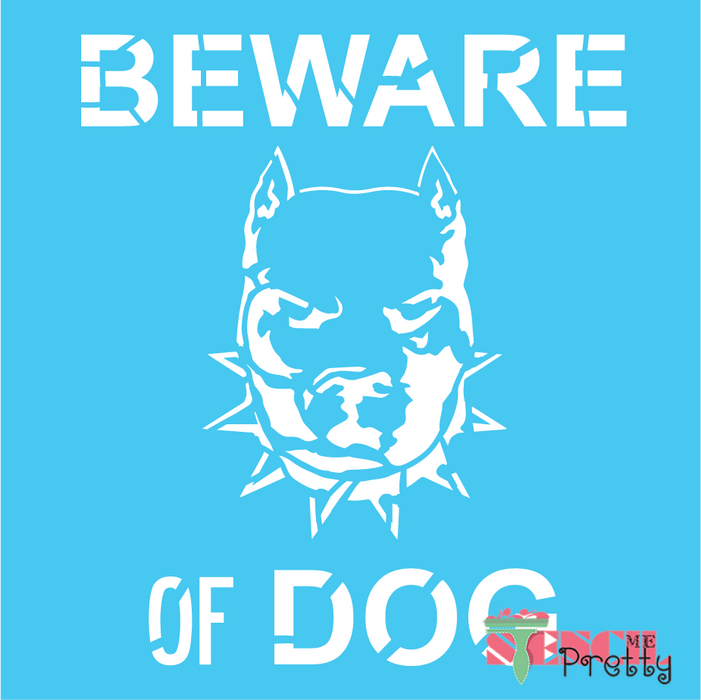 beware of dog stencil