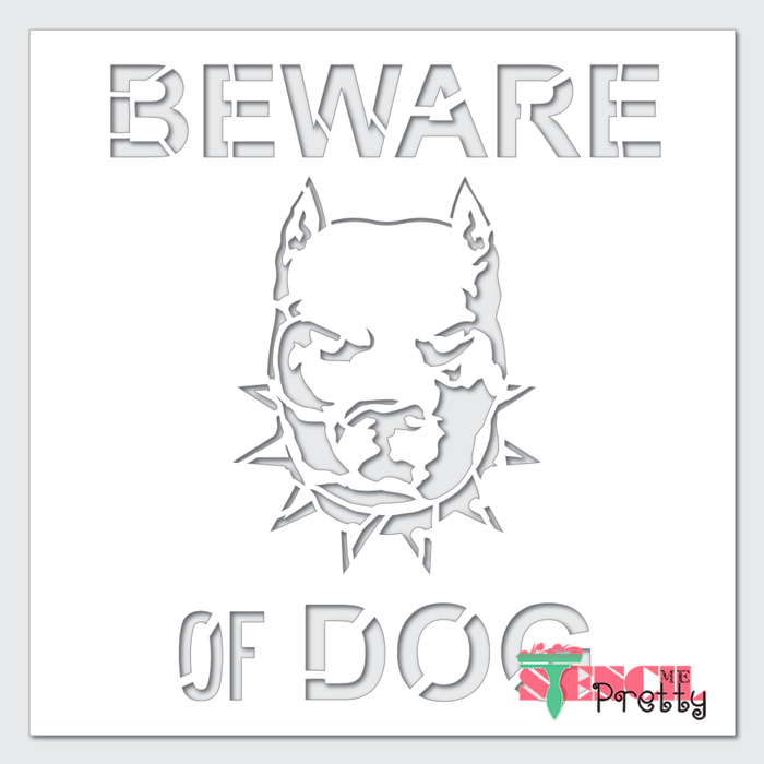 beware of dog sign stencil