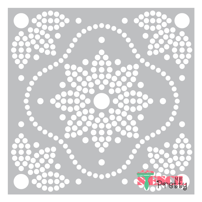 Polkadot Flower Spanish Seville Tile Allover Pattern