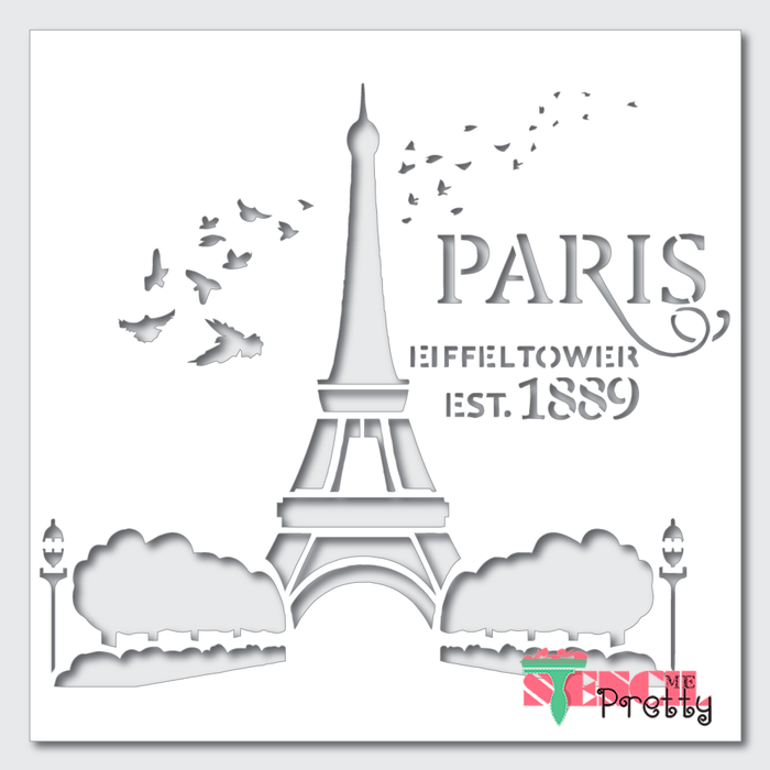 Eiffel Tower Stencil Paris France French Icon Template Paint Stencils — Stencil Me Pretty eiffel-tower-stencil-paris-france-french-icon-template-paint-stencils-stencil-me-pretty