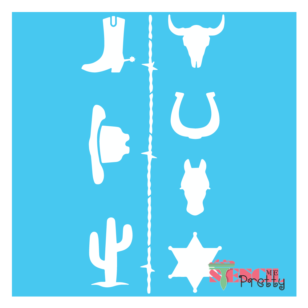 western cowboy hat stencil