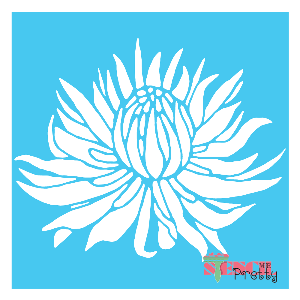 Partially Blooming Rustic Flower Stencil — Stencil Me Pretty