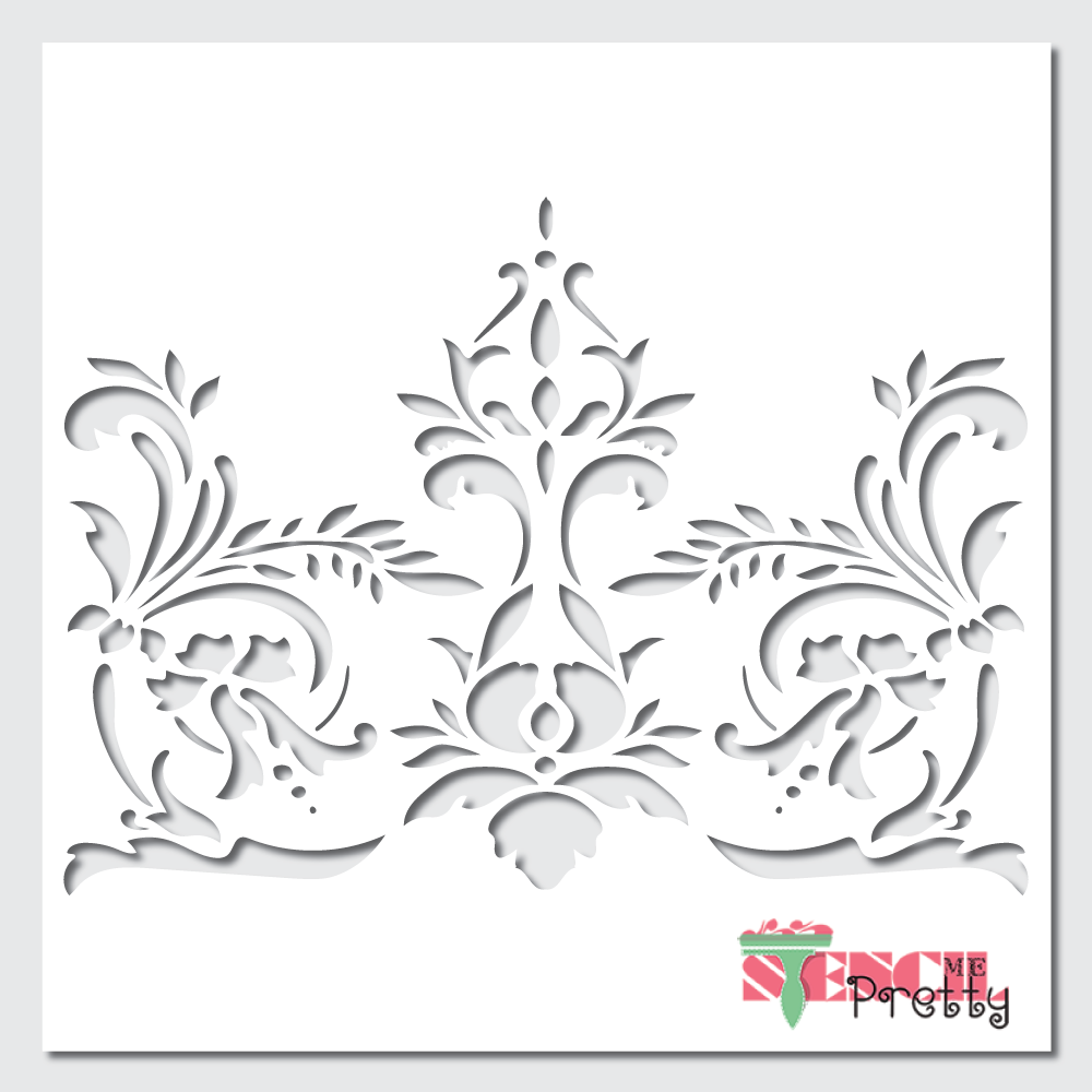 damask scroll stencil