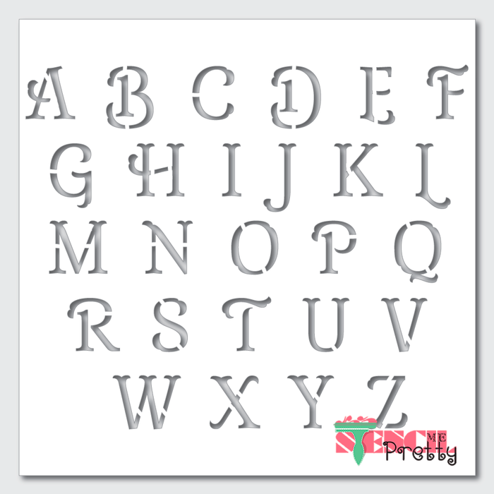 Alphabet stencil n.17 - Uppercase letters stencil. Font stencil for wood  signs, wedding stencils or custom words.