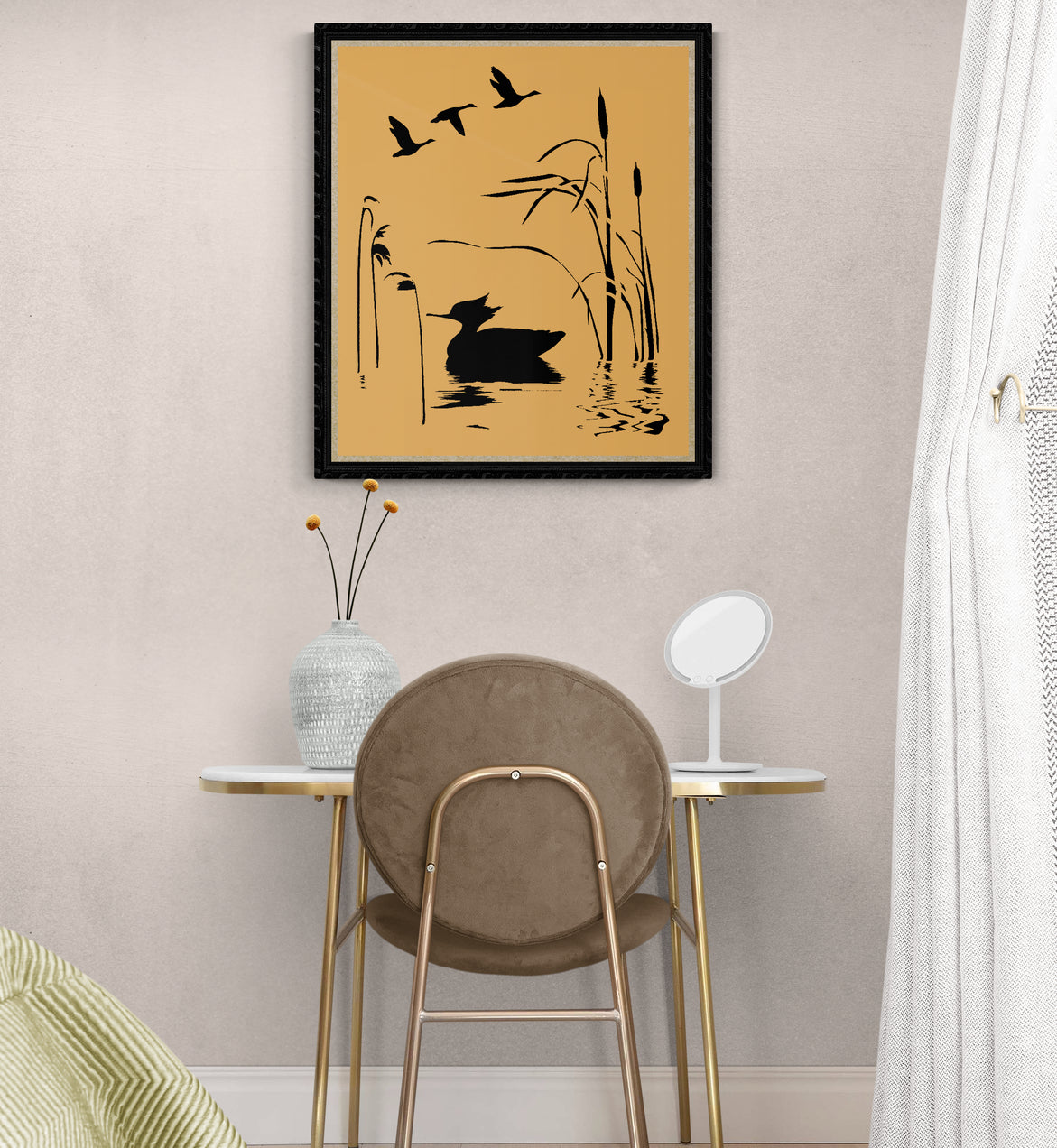 duck in lake stencil