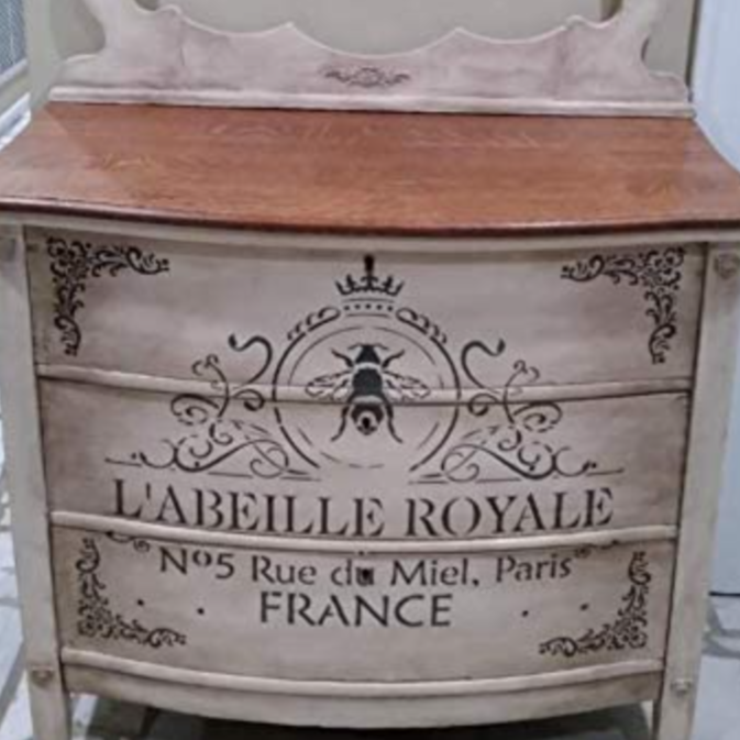 French Love Letters Furniture Stencil
