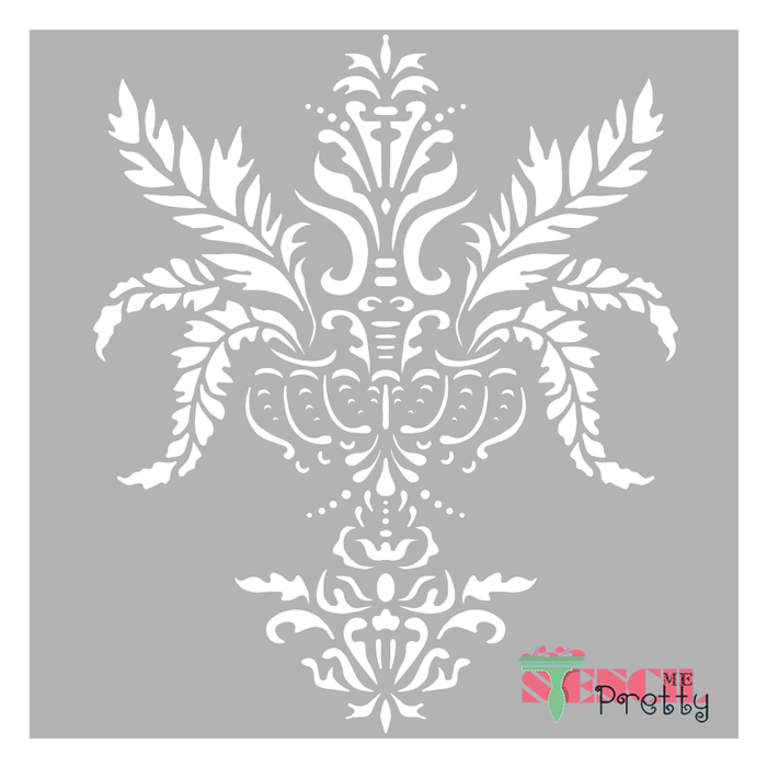 Victorian Damask Accent Wall Stencil Fern Template — Stencil Me Pretty victorian-damask-accent-wall-stencil-fern-template-stencil-me-pretty