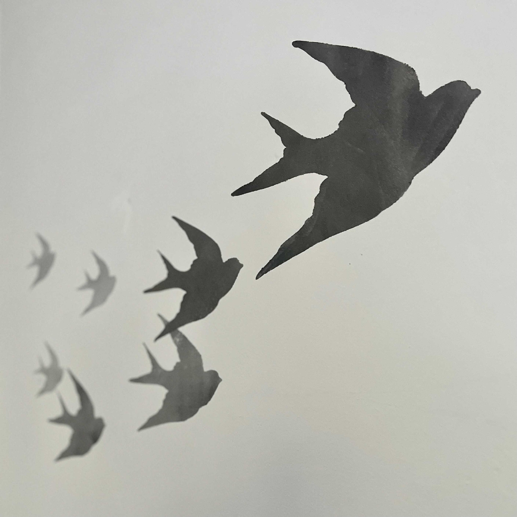 Mediterranean Swallow Birds Stencil Flock of Birds Template — Stencil ...