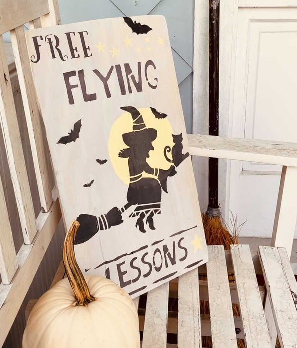 free flying lessons stencil