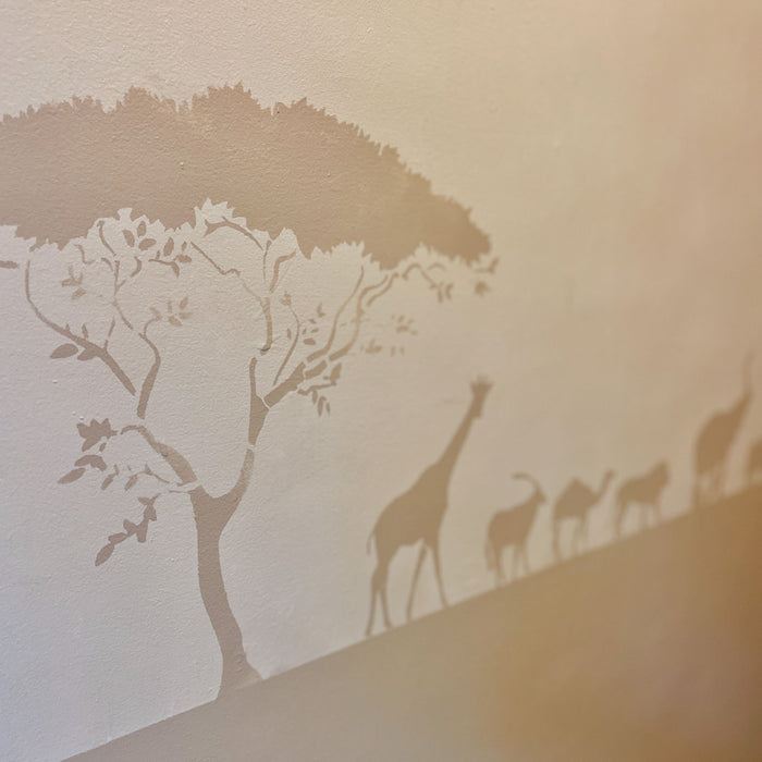 rhino lion camel stencil