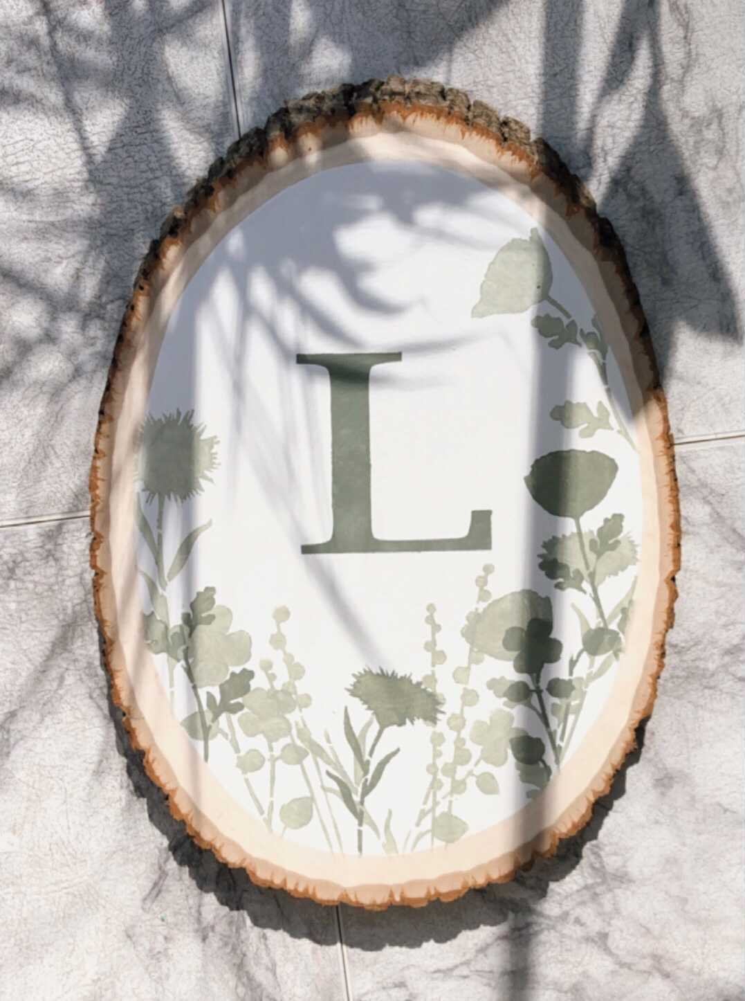 stemmed flowers stencil