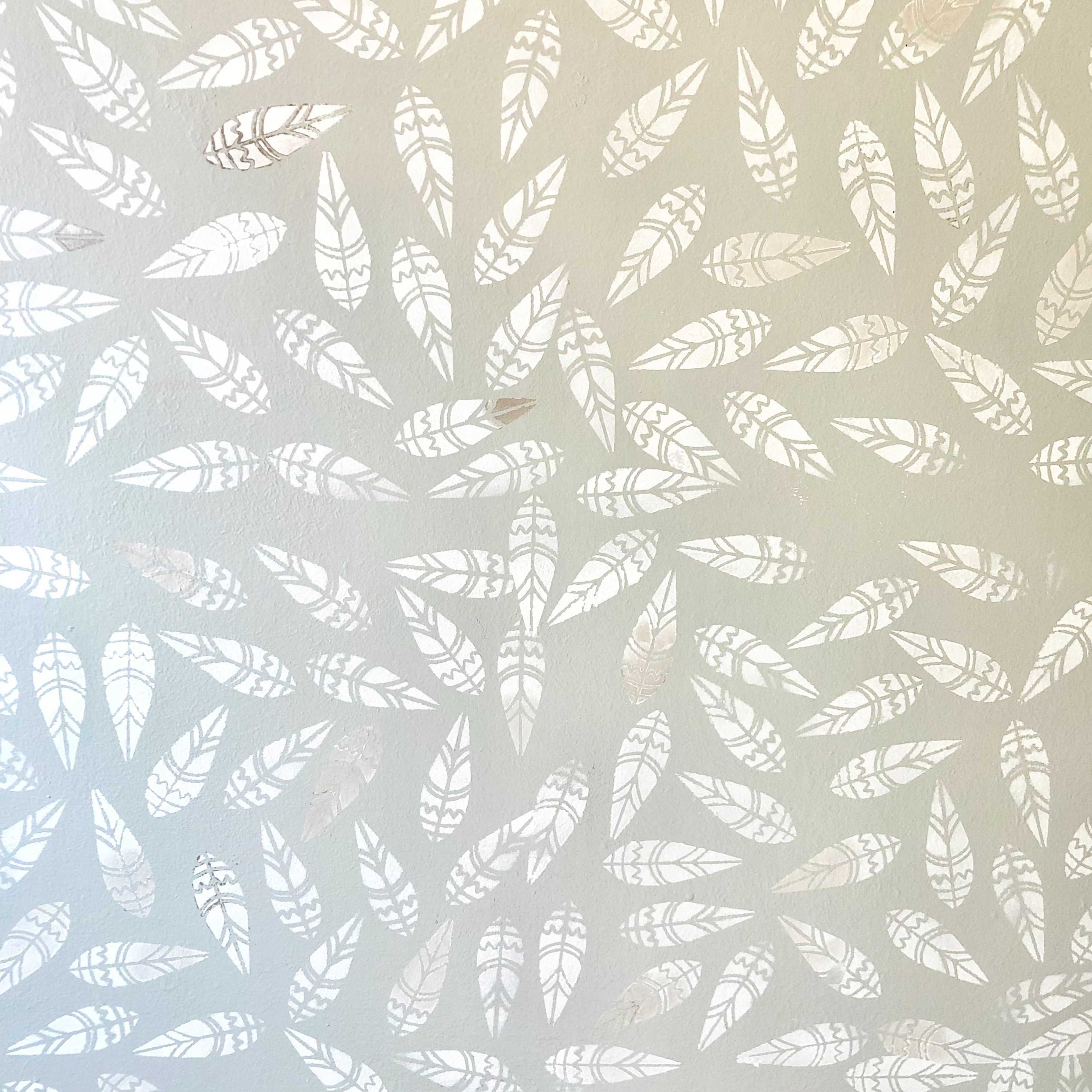 aztec feathers stencil