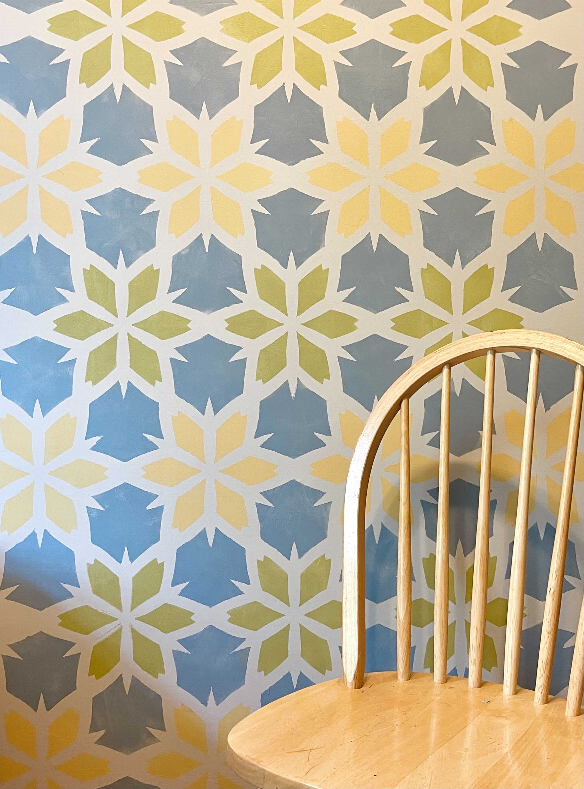 Indian Flower Bush Modern Allover Pattern stencil