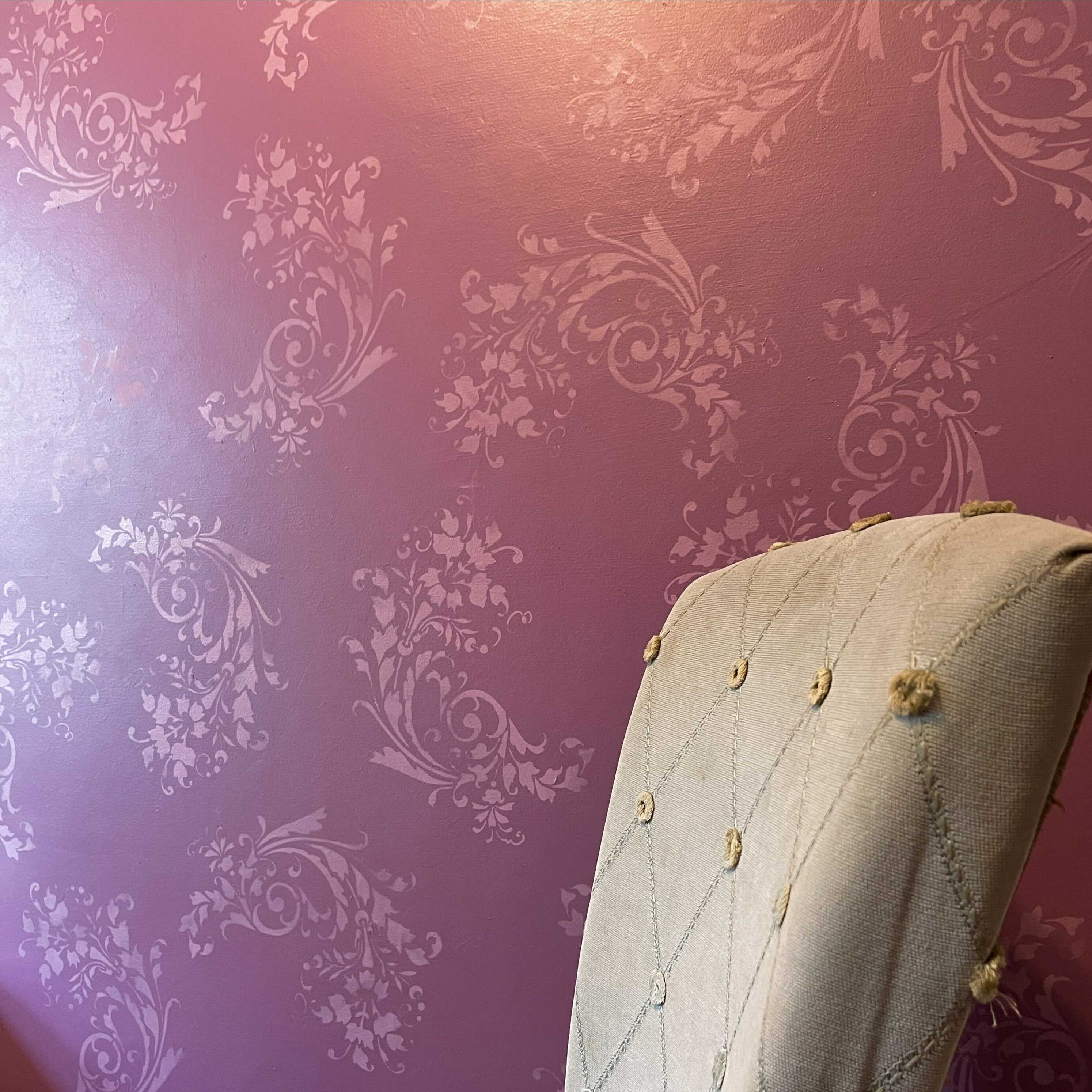 spiral corner flower stencil