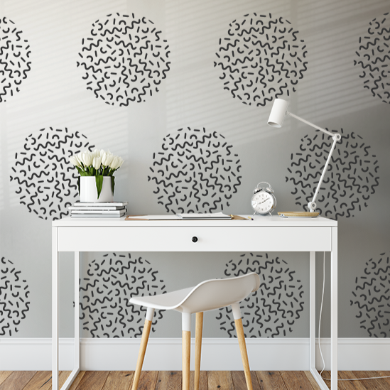 curved lines stencil